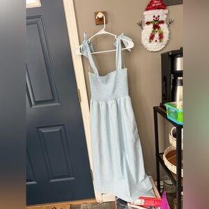 Blue maxi maternity dress